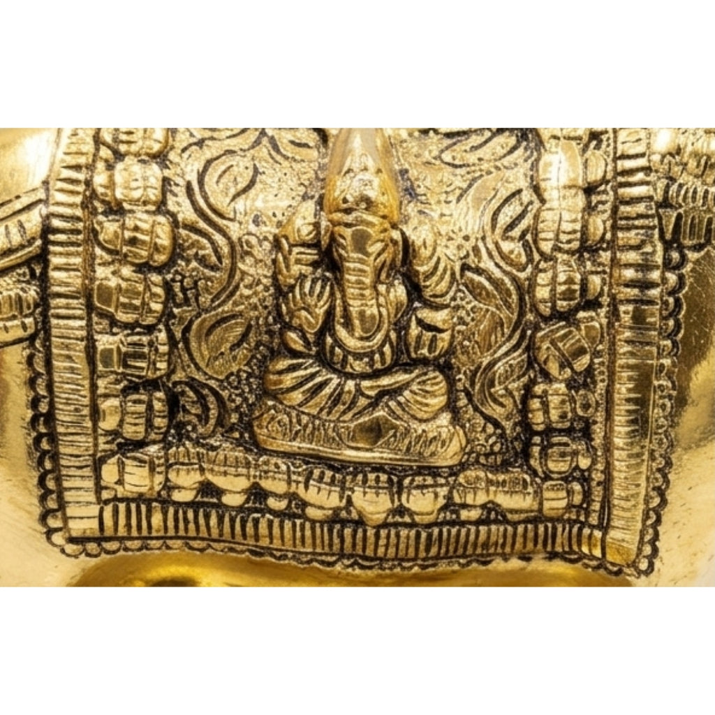 Handcrafted Kamdhenu Cow with Calf Statue – Traditional Vastu Gau Mata Idol & Spiritual Puja Showpiece W-2-B-WS
