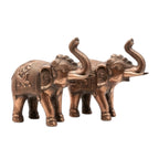 Premium Antique Copper Finish Elephant Figurine Pair for Vastu & Home Decor (Set of 2) G-81-B