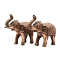 Premium Antique Copper Finish Elephant Figurine Pair for Vastu & Home Decor (Set of 2) G-81-B