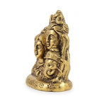 Golden Metal Shiv Parivar Statue – Lord Shiva, Goddess Parvati, and Lord Ganesha Idol W-221-A