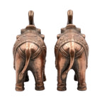 Premium Antique Copper Finish Elephant Figurine Pair for Vastu & Home Decor (Set of 2) G-81-B