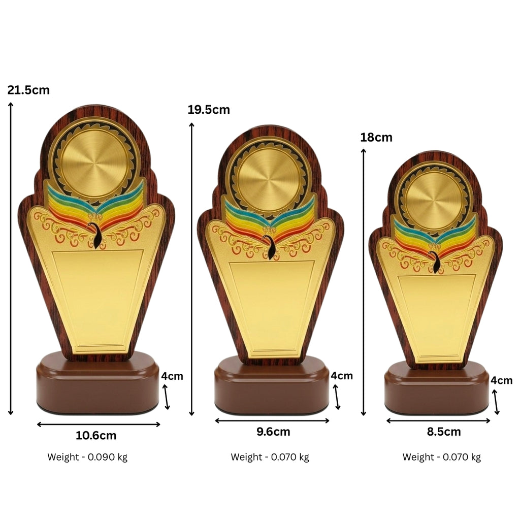 Premium Fiber Peacock Award with Gold Plated M-623
