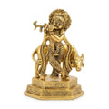 Handcrafted Metal Lord Krishna with Cow Idol – Divine Flute Player (Murali Gopal) Metallic Showpiece for Home Altar, Mandir, & Gifting W-188-A