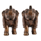 Handcrafted Gunmetal Copper Finished Elephant Statues (Pair) G-31-A