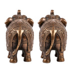 Handcrafted Gunmetal Copper Finished Elephant Statues (Pair) G-31-A