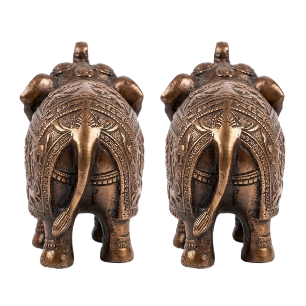 Handcrafted Gunmetal Copper Finished Elephant Statues (Pair) G-31-A