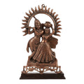 Handcrafted Antique Copper Gunmetal Radha Krishna Deity Figurine G-186-A