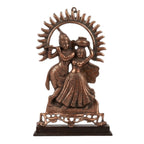 Handcrafted Antique Copper Gunmetal Radha Krishna Deity Figurine G-186-A