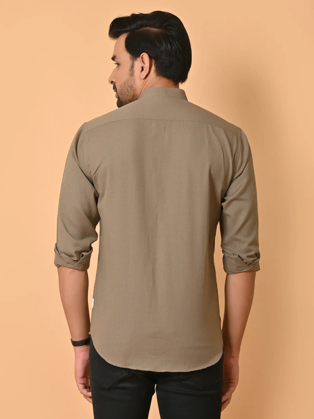 CraftEarth's Men's Chocolate Brown Solid Shirt - FS - C5