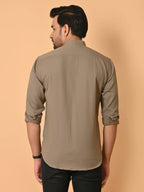 CraftEarth's Men's Chocolate Brown Solid Shirt - FS - C5