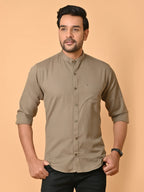 CraftEarth's Men's Chocolate Brown Solid Shirt - FS - C5