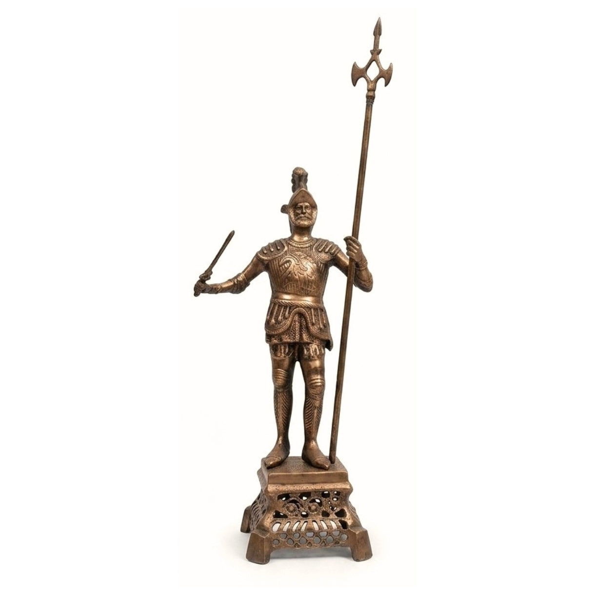 Premium Handcrafted 41-Inch Antique Roman Soldier Metal Statue G-36-A