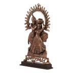 Handcrafted Antique Copper Gunmetal Radha Krishna Deity Figurine G-186-A