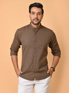 CraftEarth Men's Light Brown Solid Shirt | Mens Casual Shirt FS-C4