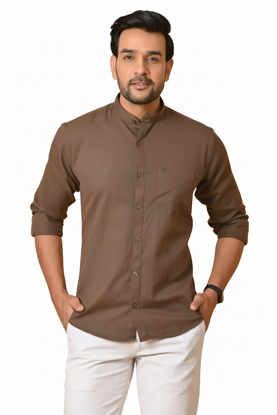 CraftEarth Men's Light Brown Solid Shirt | Mens Casual Shirt FS-C4