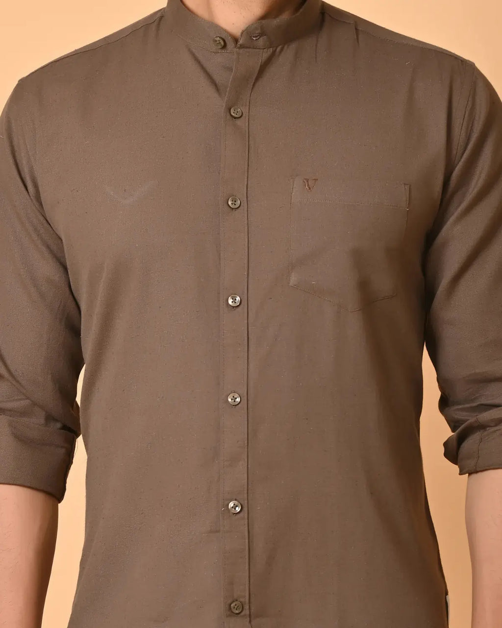 CraftEarth Men's Light Brown Solid Shirt | Mens Casual Shirt FS-C4