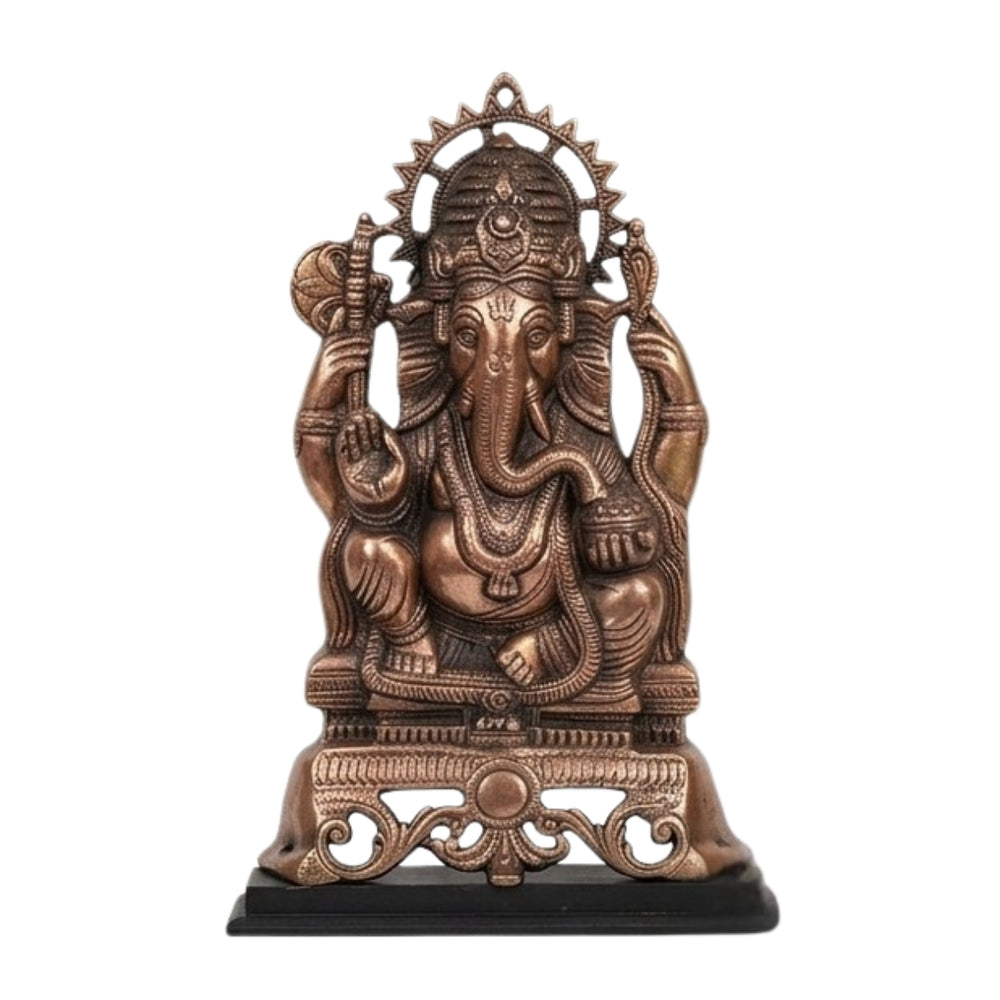 Handcrafted Gunmetal Lord Ganesha Idol with Premium Copper Finish G-74-A