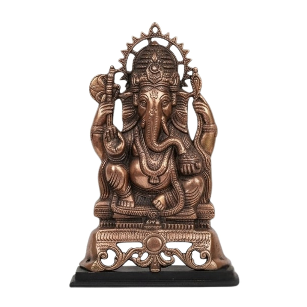 Handcrafted Gunmetal Lord Ganesha Idol with Premium Copper Finish G-74-A