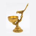 Traditional Handcrafted Metal Parrot on Tree Branch Diya & Oil Lamp W-237-A