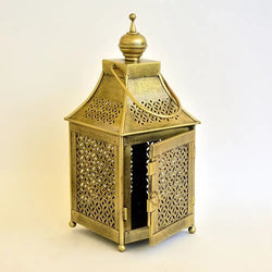 Elegant Antique Golden Metal Lantern Handcrafted Elegance I-191-A