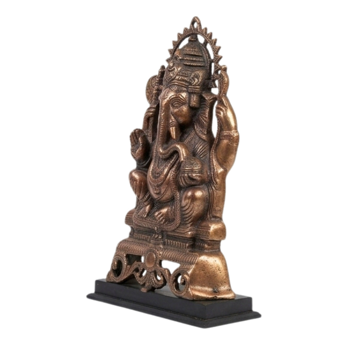 Handcrafted Gunmetal Lord Ganesha Idol with Premium Copper Finish G-74-A