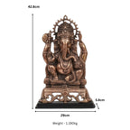 Handcrafted Gunmetal Lord Ganesha Idol with Premium Copper Finish G-74-A