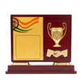 Premium Wooden Memento Trophy with Indian Tricolor Design & Golden Accents M-260-A