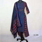 CraftEarth Designer Printed Cotton Suit Sets with Dupatta - K-D199