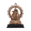 Traditional Copper Finish Gunmetal Radha Krishna Flamed Aura Idol G-49-C