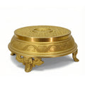 Handcrafted Brass Pooja Chowki – Traditional Engraved Idol Pedestal Stool for Home Mandir & Rituals BR-163-A