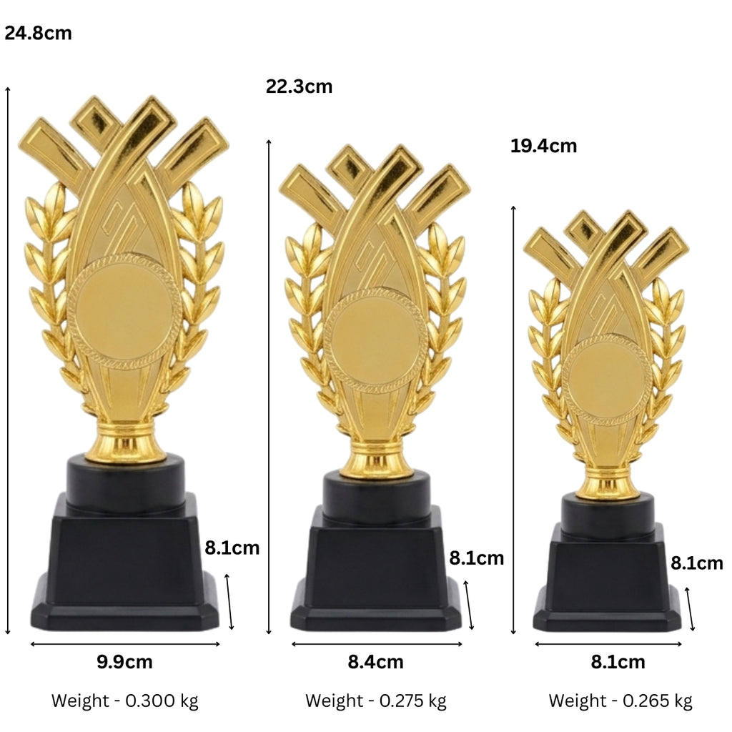 Elegant Golden Laurel Wreath Excellence Award Trophy (Fiber Memento) M-656