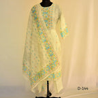CraftEarth Women's Ethnic Off-White Suit Set with Matching Dupatta K-D144