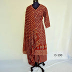 CraftEarth Women's Printed Cotton Angrakha Kurta Set with Dupatta K-D190