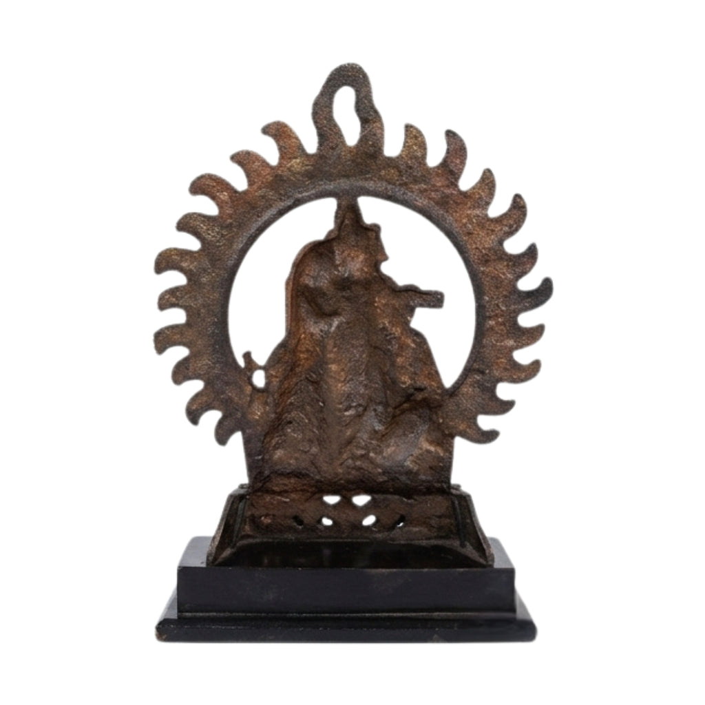 Traditional Copper Finish Gunmetal Radha Krishna Flamed Aura Idol G-49-C