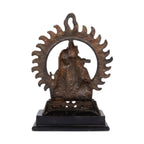 Traditional Copper Finish Gunmetal Radha Krishna Flamed Aura Idol G-49-C