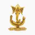 Traditional Metal Gold-Plated Vighnaharta Ganesha Statue – Aesthetic Fusion Sovereign Ganesh Figurine for Mandir & Living Room Decor W-22-B