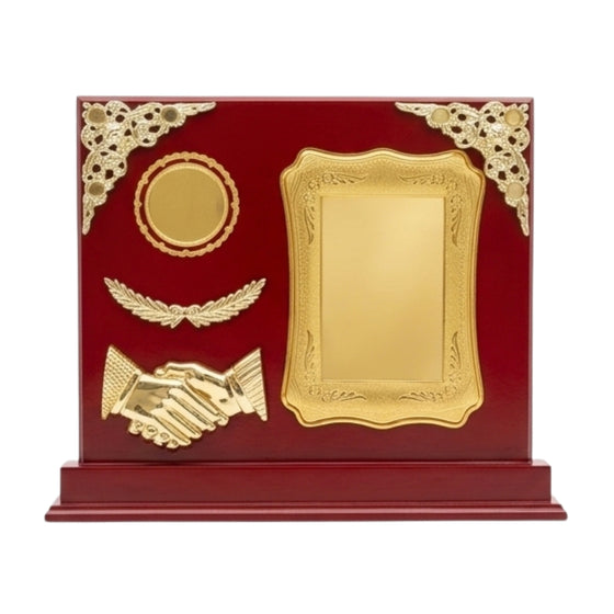 Premium Customized Wooden Handshake Memento & Corporate Award