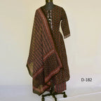 CraftEarth Hand Block Printed Anarkali Suit Sets with Dupatta for women K-D182