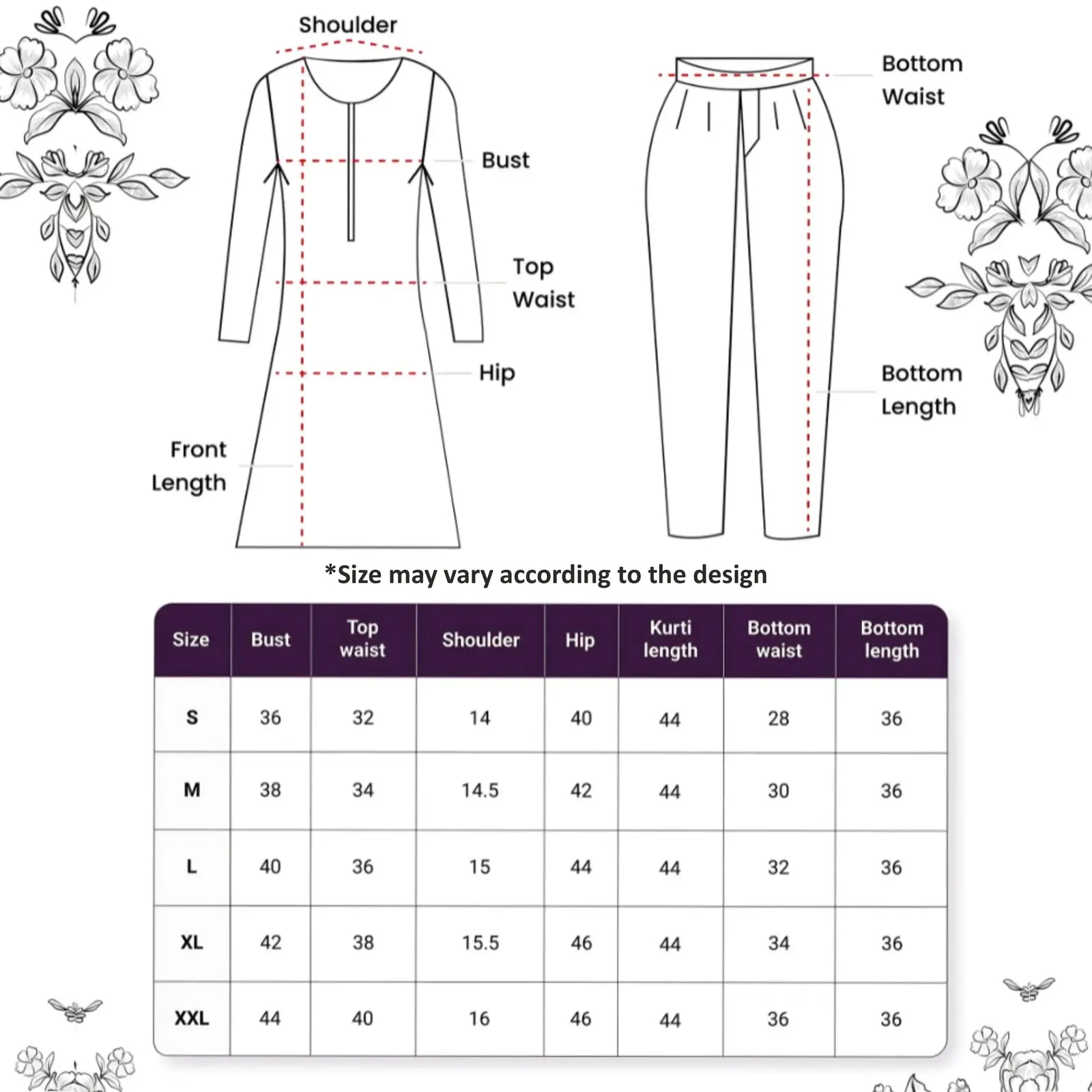 craftearth-kurti-size-chart