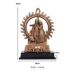 Traditional Copper Finish Gunmetal Radha Krishna Flamed Aura Idol G-49-C