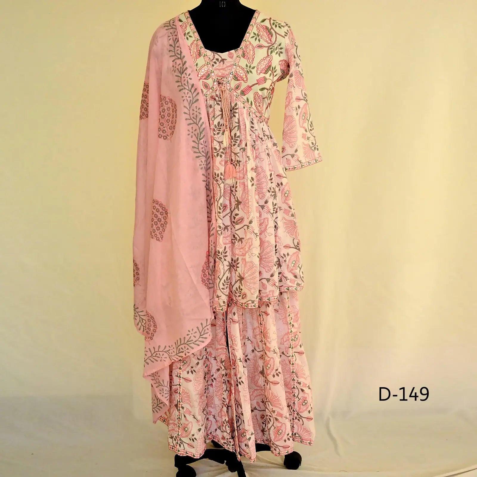 CraftEarth Women's Beautiful Pink Sharara Set with Dupatta K-D149