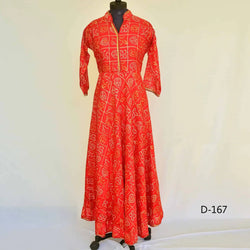 CraftEarth Stylish Red Anarkali Gown for women K-D167