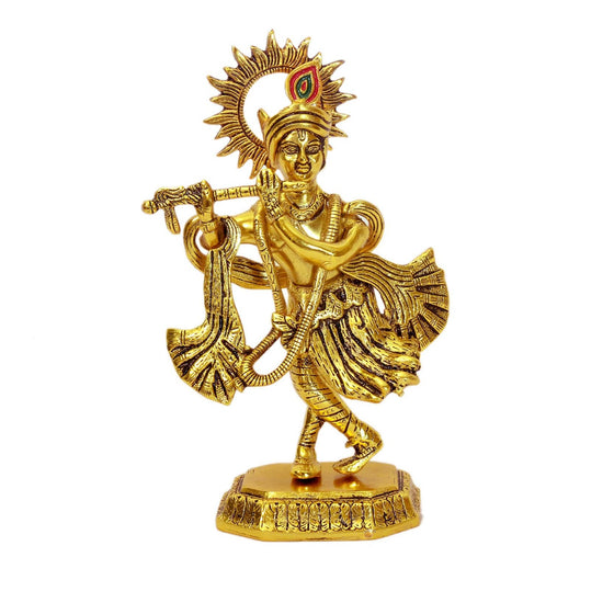 Handcrafted Lord Shri Krishna Playing Flute Idol W-222-A