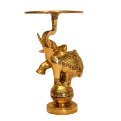 Handcrafted Brass Elephant Candle Holder Stand | Decorative Holder BR-332-A