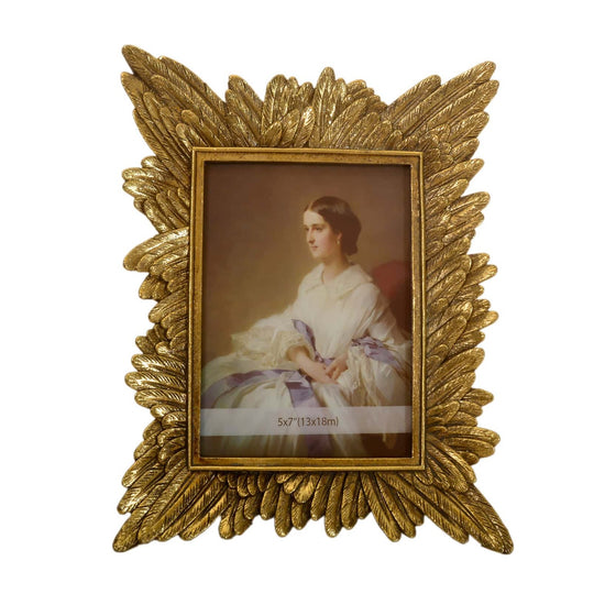 Handcrafted Aesthetic Golden Feather Photo Frame WD-170-A