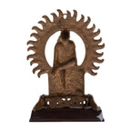 Traditional Copper Finish Gunmetal Sai Baba Flamed Aura Idol G-56-A