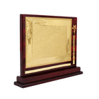 Wooden Memento Award with Golden Engraving Plate and Star Accent M-285-A