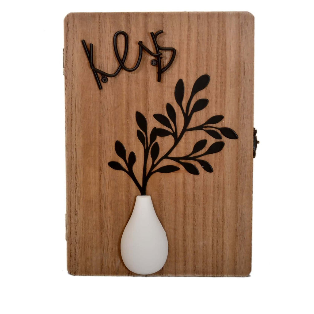 Craftearth's Handcrafted Wooden Key Holder Box | Beautiful Key holder | Cabinet-style Key holder | WD-168-A