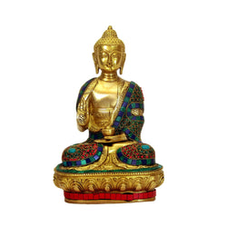 Brass Blessing Buddha Statue | Vastu Feng Shui Religious Gift Good Luck Idol BR-322-A