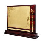Wooden Memento Award with Golden Engraving Plate and Star Accent M-285-A
